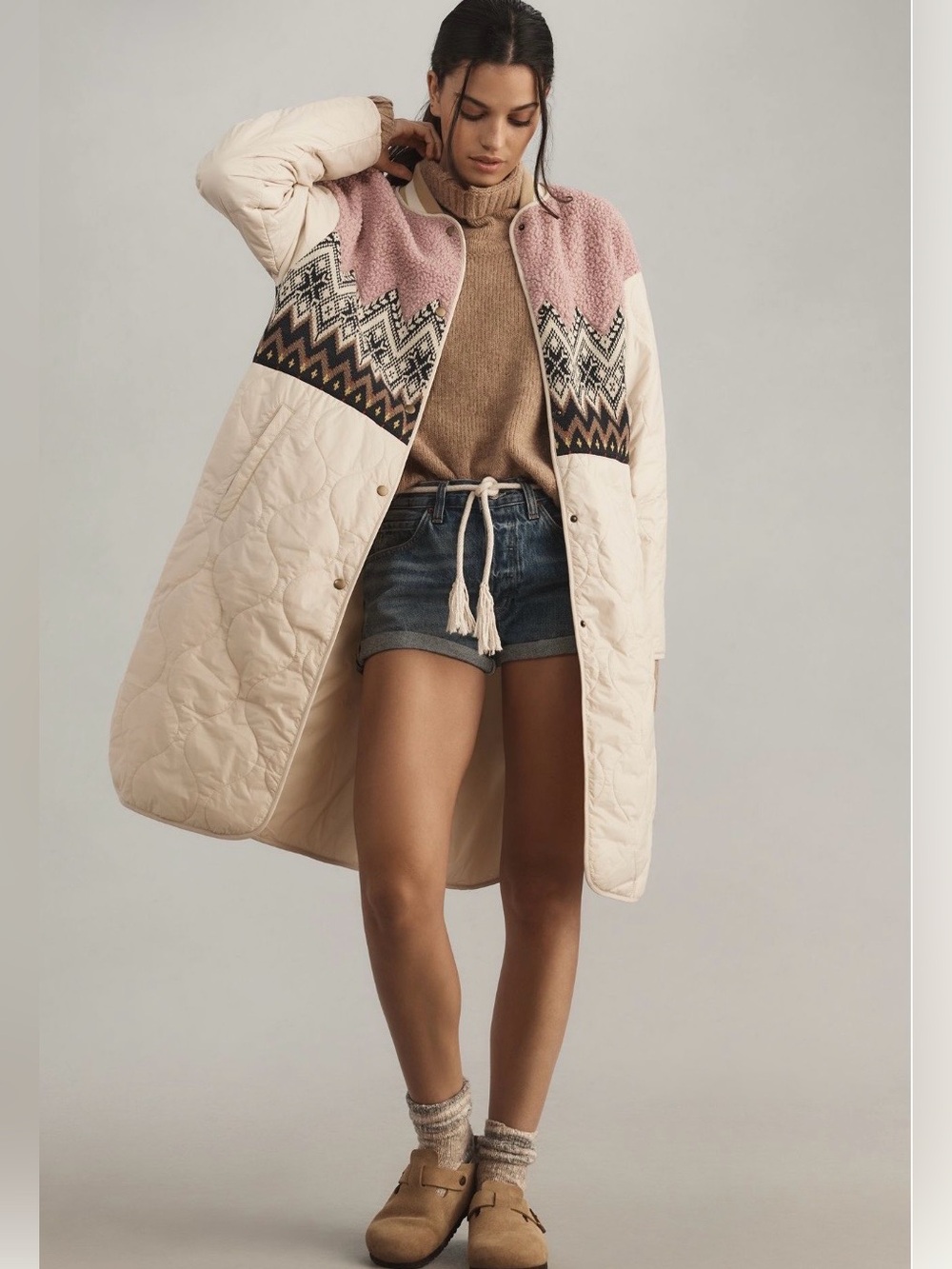 Anthropologie - The Tierney Fairisle Mixed Coat - Size Small